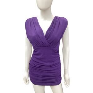 Alice & Olivia Dress Women’s Size XS Sleeveless V-Neck Cut Out Back Dark Purple